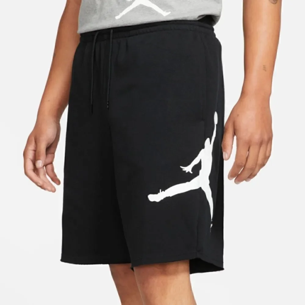 Air Jordan 1 3 4 5 6 8 11 13 14 Retro OG Jumpman Logo Fleece Shorts Black White